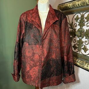 Vintage Coldwater Creek Tapestry With Beads/ Lace/ Velvet Nubs Trim Sz 2X